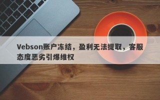 Vebson账户冻结，盈利无法提取，客服态度恶劣引爆维权