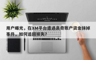 用户曝光，在XM平台遭遇离奇账户资金抹掉事件，如何追回损失？