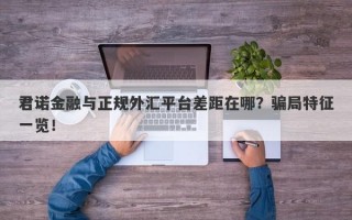 君诺金融与正规外汇平台差距在哪？骗局特征一览！