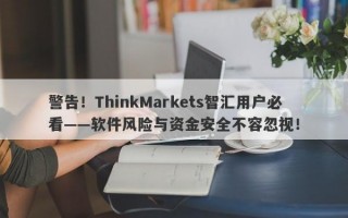 警告！ThinkMarkets智汇用户必看——软件风险与资金安全不容忽视！