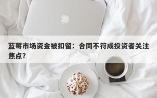 蓝莓市场资金被扣留：合同不符成投资者关注焦点？