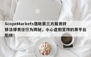 ScopeMarkets借助第三方服务转移法律责任行为揭秘，小心虚假宣传的黑平台陷阱！