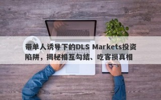 带单人诱导下的DLS Markets投资陷阱，揭秘相互勾结、吃客损真相