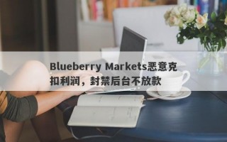 Blueberry Markets恶意克扣利润，封禁后台不放款