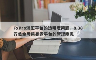 FxPro浦汇平台的透明度问题，8.38万美金亏损暴露平台的管理隐患