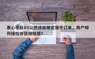 黑心平台XS公然违反规定强平订单，用户如何维权并获得赔偿？