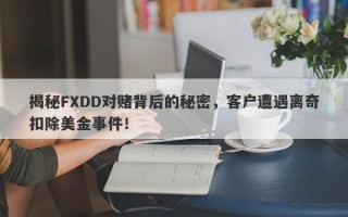 揭秘FXDD对赌背后的秘密，客户遭遇离奇扣除美金事件！