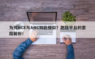 为何NCE与ANC如此相似？跑路平台的套路解析！