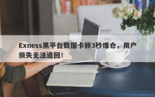 Exness黑平台数据卡顿3秒爆仓，用户损失无法追回！