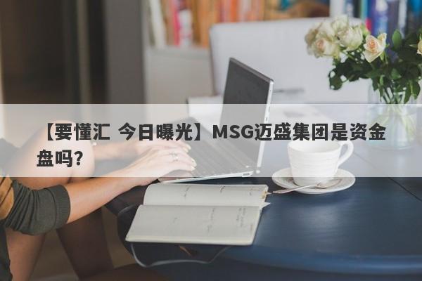 【要懂汇 今日曝光】MSG迈盛集团是资金盘吗？
-第1张图片-要懂汇圈网